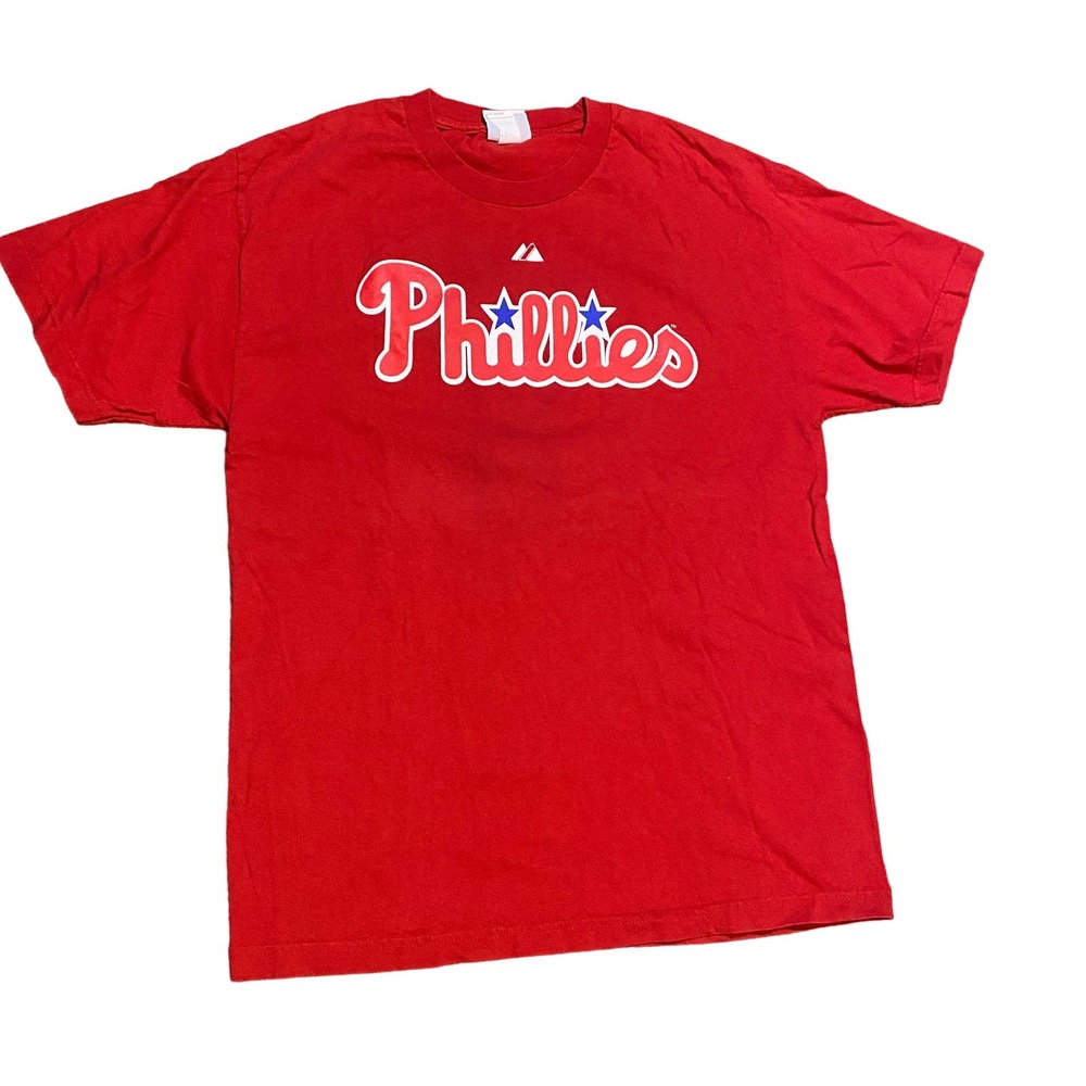 Majestic MLB 2008 Phillies Howard 6 Short Sleeve T-Shirt Men's Size L